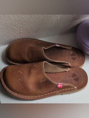 Duckfeet 38 Blavand Brown Leather Slip-On Clogs